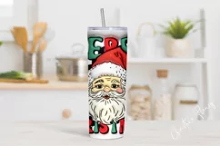 3D Inflated Retro Merry Christmas Tumbler Wrap PNG Product Image 2