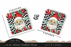3D Inflated Retro Merry Christmas Tumbler Wrap PNG Product Image 3