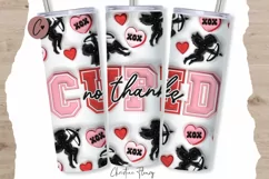 3D Inflated No Thanks Cupid Tumbler Wrap PNG Product Image 1