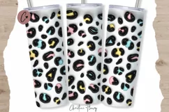 3D Inflated Pastel Leopard Print Tumbler Wrap PNG Product Image 1