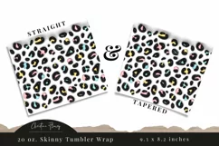3D Inflated Pastel Leopard Print Tumbler Wrap PNG Product Image 3