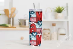 3D Inflated Patriotic Mama Tumbler Wrap PNG Product Image 2
