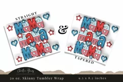 3D Inflated Patriotic Mama Tumbler Wrap PNG Product Image 3