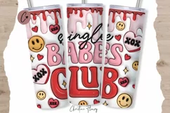3D Inflated Single Babes Club Tumbler Wrap PNG Product Image 1