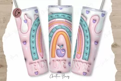 3D Inflated Teacher Tumbler Wrap PNG Product Image 1