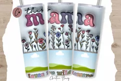 Inflated This Mama Love Her Wildflowers Tumbler Wrap PNG Product Image 1