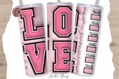 3D Inflated Love Tumbler Wrap PNG Product Image 1