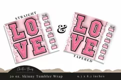 3D Inflated Love Tumbler Wrap PNG Product Image 3