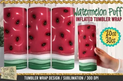 3D Inflated Watermelon Puff Tumbler Wrap is a professional design that is available at 300dpi PNG to use for sublimation of tumblers. Avalaible for 30oz and 20oz sizes.