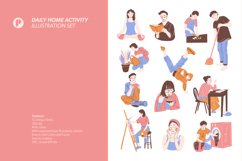 Chilling Daily Home Activity Illustration Set Product Image 5