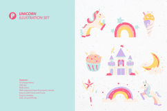 Fantasy Pastel Cute and Playful Unicorn Illustration Set Product Image 2
