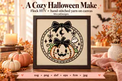 Pumpkin SVG Cut File | Fall Flock & Yarn Design | Product Image 3