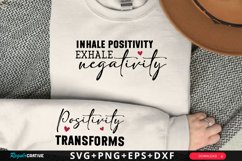 Inhale Positivity Exhale Sleeve SVG, Positivity SVG Design Product Image 1