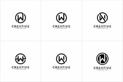SET OF initial letter W logo vector design Product Image 4