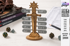 RPG Initiative Tracker Laser Cut | Game Master | Sword SVG Product Image 1