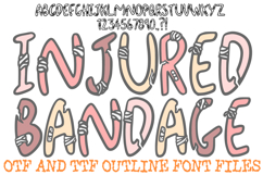 Injured Bandage Hospital Font Cartoon Typography Lettering ABC OTF by Squeeb Creative