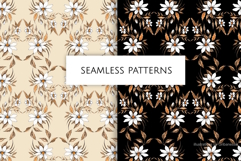 Ink Daisy Watercolor Seamless Patterns Product Image 1