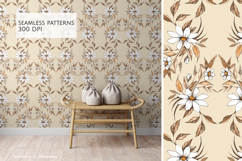 Ink Daisy Watercolor Seamless Patterns Product Image 3