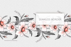 Ink Floral Seamless Border PNG Product Image 2