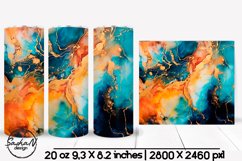 Gold and emerald alcohol ink tumbler wrap Product Image 1