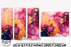 Gold and burgundy alcohol ink tumbler wrap Product Image 1