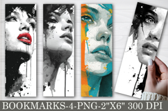 Ink Wash Faces Printable Bookmarks Product Image 1