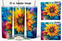 Inked Sunflowers | TWO 20 oz Sublimation Tumbler Designs Product Image 2