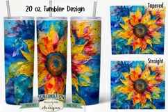 Inked Sunflowers | TWO 20 oz Sublimation Tumbler Designs Product Image 3