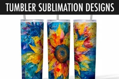 Inked Sunflowers | TWO 20 oz Sublimation Tumbler Designs Product Image 4