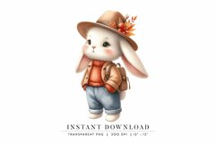 Adorable Fall Bunny Digital Art - Cute Rabbit Illustration Product Image 1