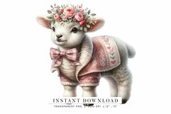 Valentine Baby Sheep Clipart Product Image 1