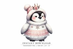 Baby Penguin Digital Clipart, Cute Girl Penguin Product Image 1