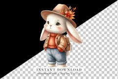 Adorable Fall Bunny Digital Art - Cute Rabbit Illustration Product Image 2