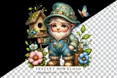 Whimsical Garden Gnome Clipart PNG, Cute Gnome Product Image 2