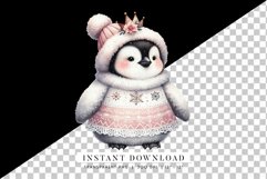 Baby Penguin Digital Clipart, Cute Girl Penguin Product Image 2
