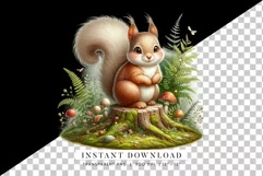 Cute Woodland Squirrel PNG Instant Download Product Image 2
