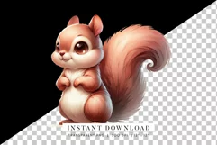 Cute Squirrel PNG, Woodland Animal Clipart Product Image 2