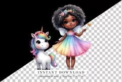 Rainbow Dress Fairy & Magical Unicorn Illustration Product Image 2