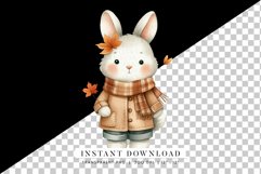 Adorable Fall Bunny Digital Art - Cute Rabbit Illustration Product Image 2