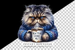 Funny New Year Clipart PNG, Grumpy Cat Product Image 2