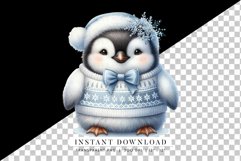 Cute Penguin Winter Clipart, Christmas Penguin Product Image 2
