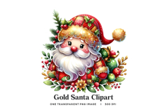 Gold Santa PNG Clipart Single Graphic 300 DPI Product Image 1