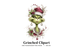 Glamorous Grinch Woman Clipart PNG Product Image 1