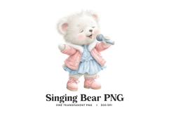Singing Bear PNG - Pop Star Animal Digital Clipart Product Image 1