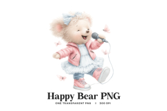 Singing Bear PNG - Pop Star Animal Digital Clipart Product Image 1