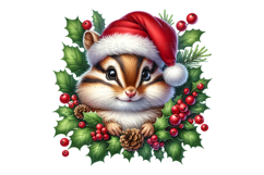 15 Christmas Wreath Animal PNG Bundle 300 DPI Holly Pine Product Image 12