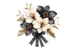 Elegant Floral Bouquet PNG Bundle Black Gold Product Image 13