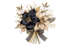 Elegant Floral Bouquet PNG Bundle Black Gold Product Image 6
