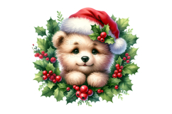 15 Christmas Wreath Animal PNG Bundle 300 DPI Holly Pine Product Image 6