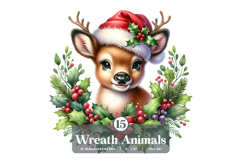 15 Christmas Wreath Animal PNG Bundle 300 DPI Holly Pine Product Image 1